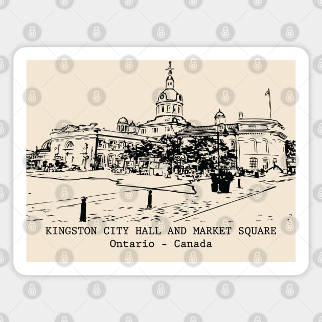 Kingston City Hall and Market Square - Ontario Magnet by Lakeric